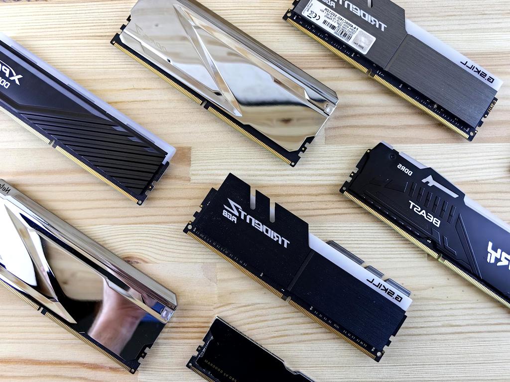 Computer RAM sticks close up